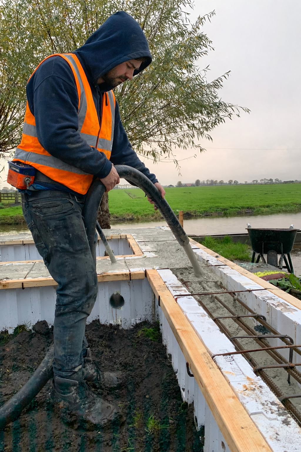 Kleine betonpomp